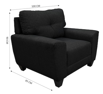Foto 5 | Sillon El Bazar Store Sidney Lino Negro 1 Pieza