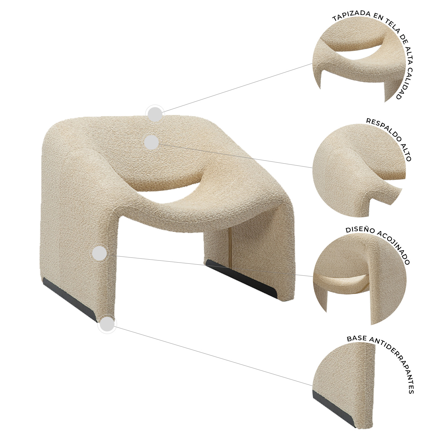Foto 6 pulgar | Sillon Bella 365 Greige