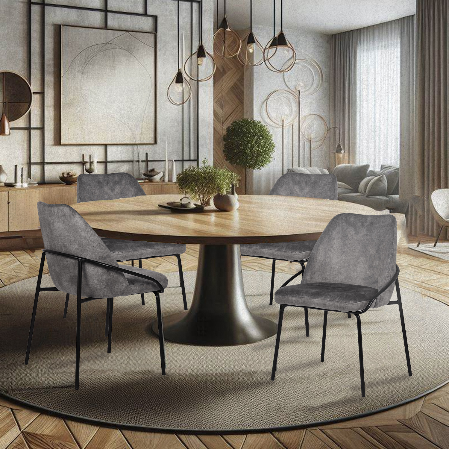 Foto 8 pulgar | Silla de Comedor Mundo In 3093 Budelli Gris