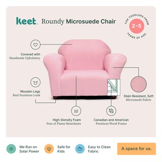 Foto 3 | Sillón Princesa Rosa Tapizado en Microsuede Patas de Madera Desmontables Fácil de Aspirar y Trasportar