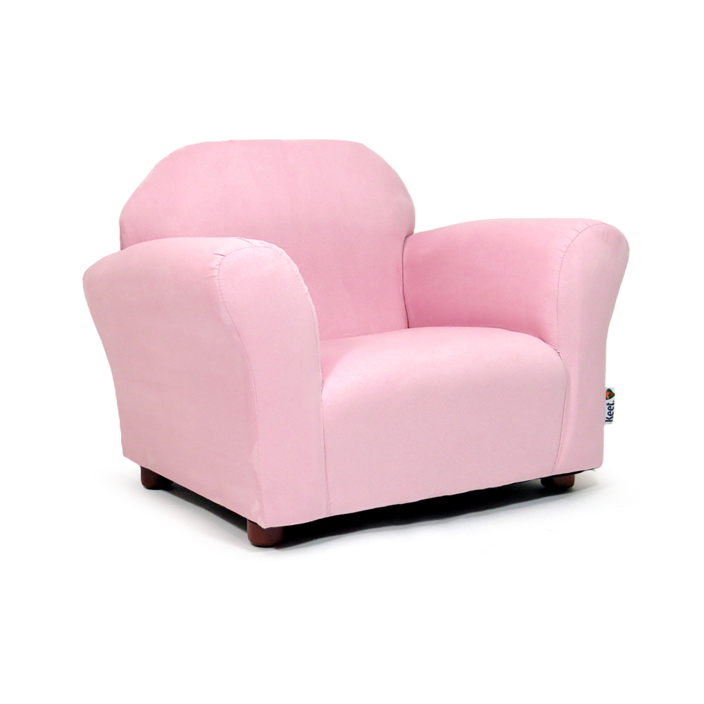 Foto 6 pulgar | Sillón Princesa Rosa Tapizado en Microsuede Patas de Madera Desmontables Fácil de Aspirar y Trasportar