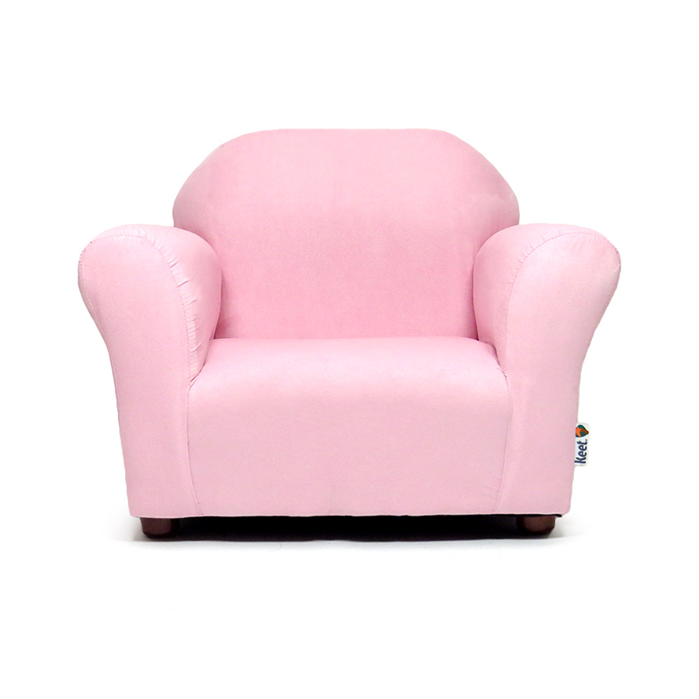 Foto 7 pulgar | Sillón Princesa Rosa Tapizado en Microsuede Patas de Madera Desmontables Fácil de Aspirar y Trasportar