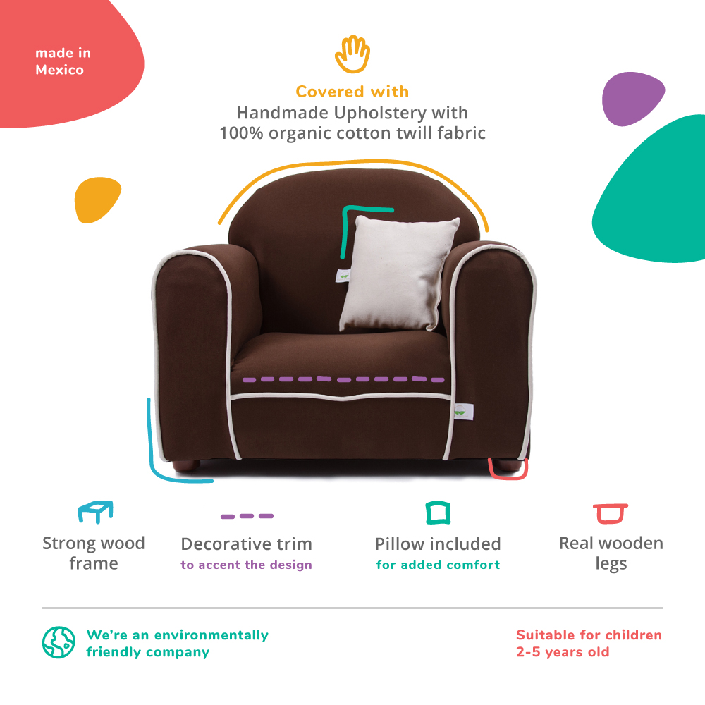 Foto 4 pulgar | Sillon Infantil Cafe con Almohada