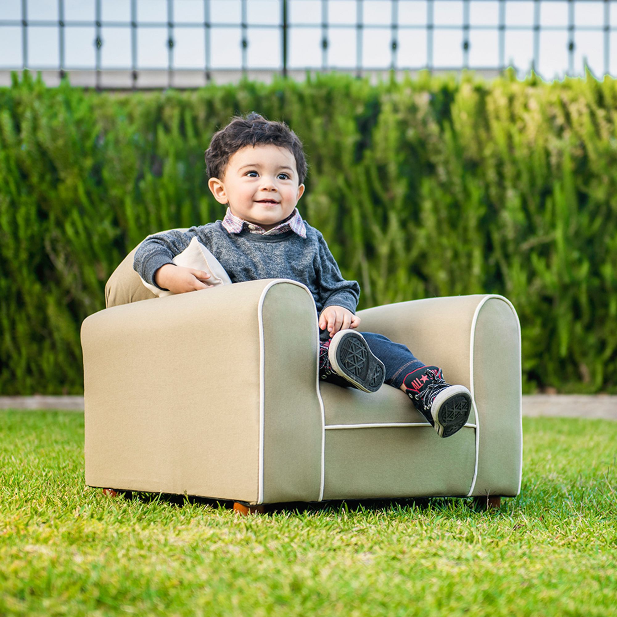 Foto 3 pulgar | Sillón Infantil Tapizado en Tela Orgánica Incluye 1 Almohada Organic Gratis