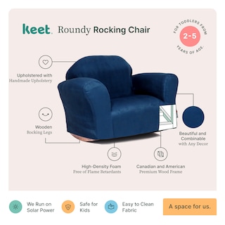 Foto 2 | Sillón Mecedora Tapizado en Microsuede con Patas de Madera Maciza