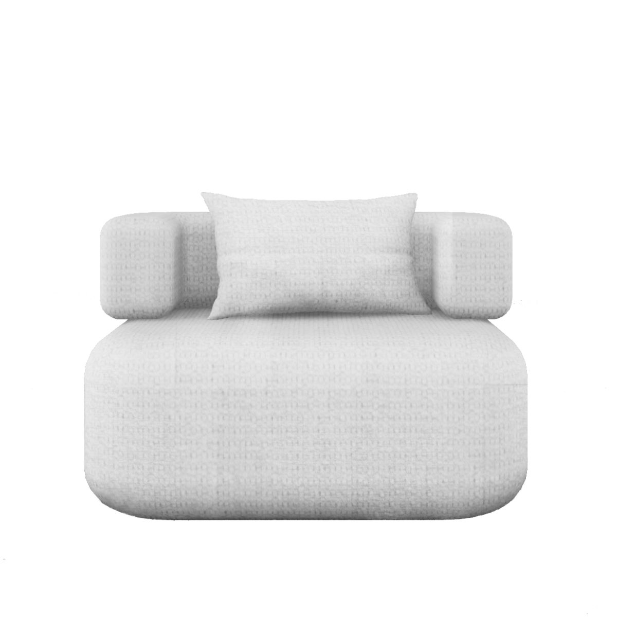 Foto 2 pulgar | Sillón Sherpa Blanco Individual Respaldo Curvo Incluye Cojín