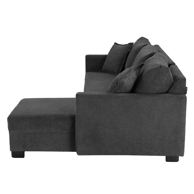 Foto 6 pulgar | Love Chaise Derecho Smoky Gris Oscuro