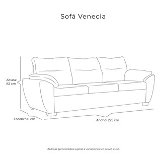 Foto 6 | Sofa 3 Plazas Venecia Plata