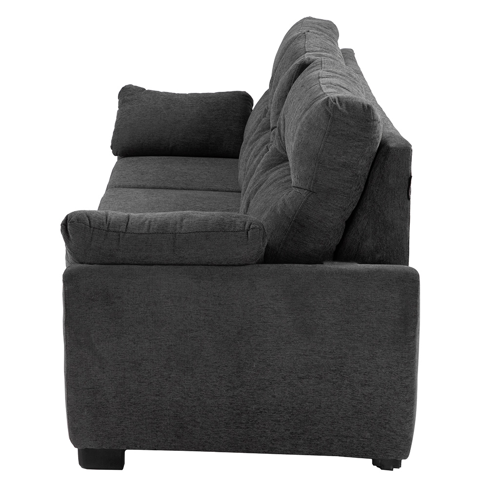 Foto 4 pulgar | Sofa 3 Plazas Venecia Gris Oscuro