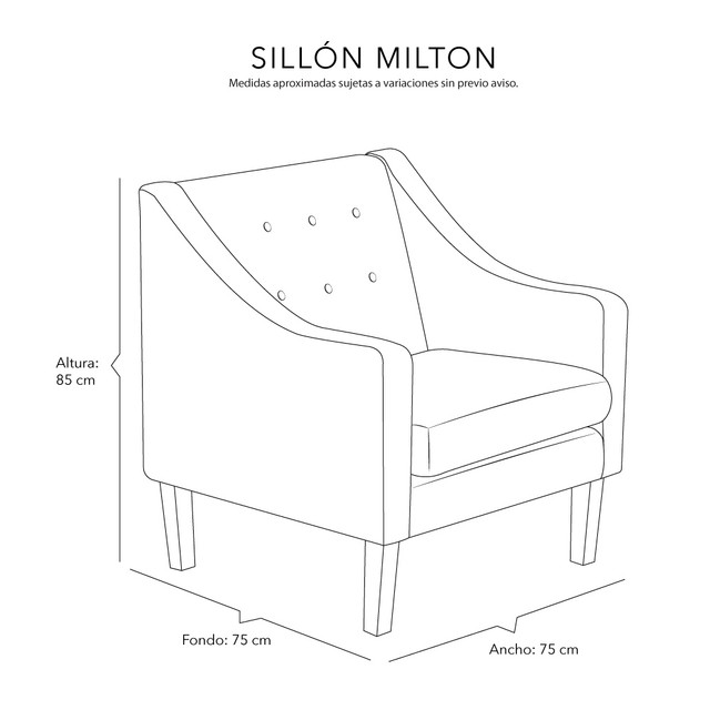 Foto 9 pulgar | Sillon Milton Gris Oscuro