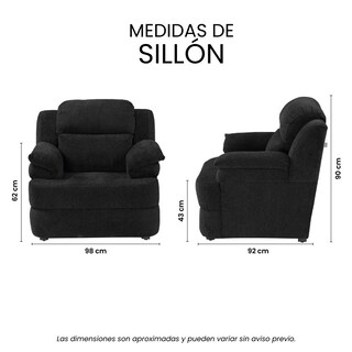 Foto 7 | Sillón Trinity Kendra Color Negro 1 Plaza