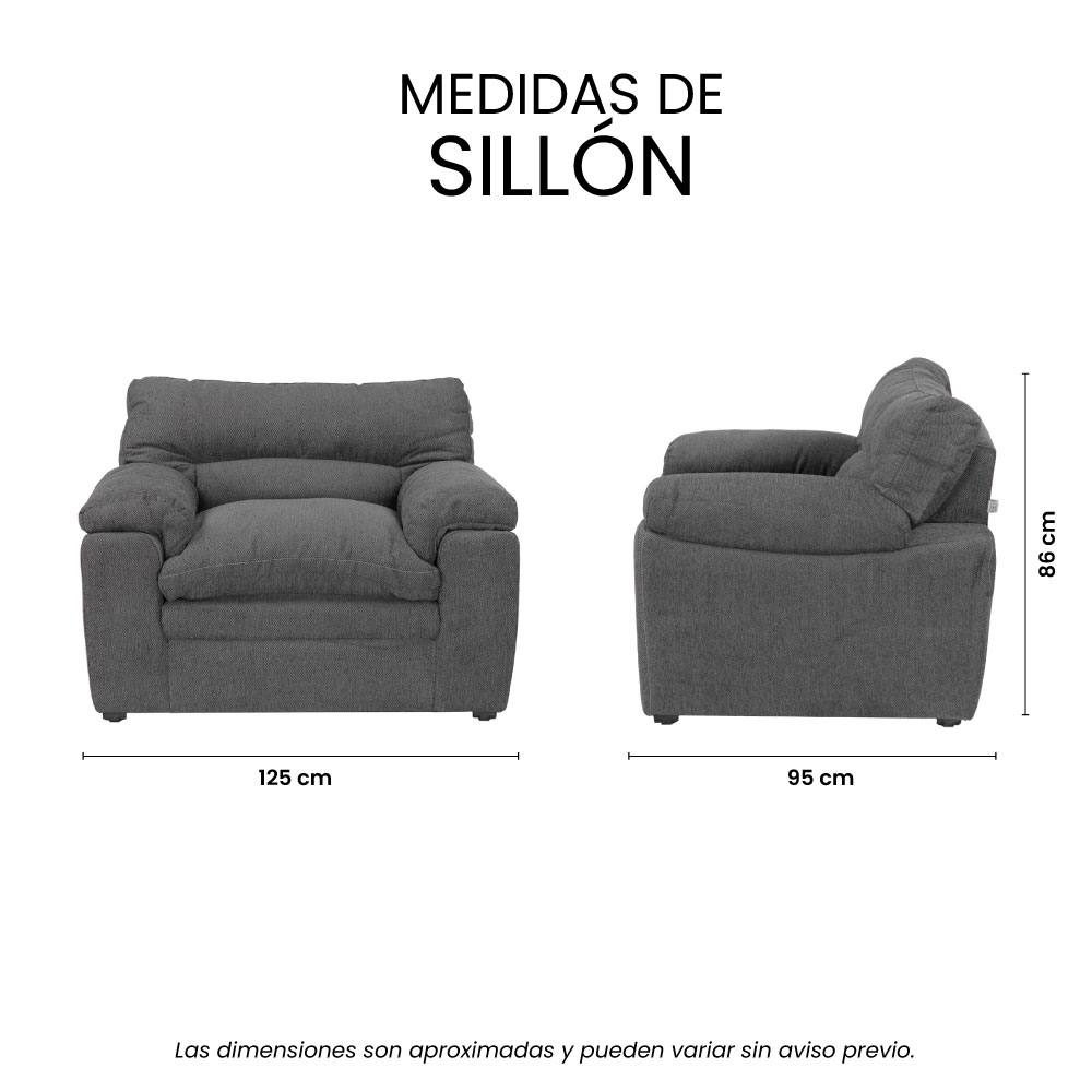 Foto 8 pulgar | Sillón Trinity Cosmo Color Gris Oxford 1 Plaza
