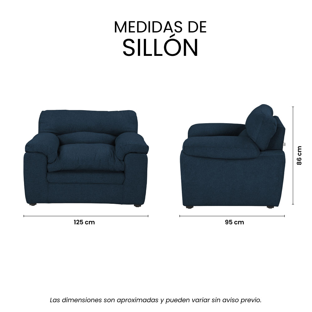 Foto 8 pulgar | Sillón Trinity Cosmo Color Azul 1 Plaza