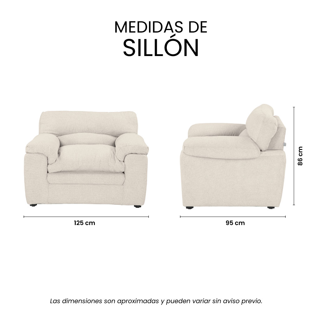 Foto 8 pulgar | Sillón Trinity Cosmo Color Crema 1 Plaza
