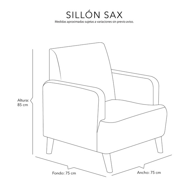 Foto 9 pulgar | Sillón Dicasa Sax Contemporáneo
