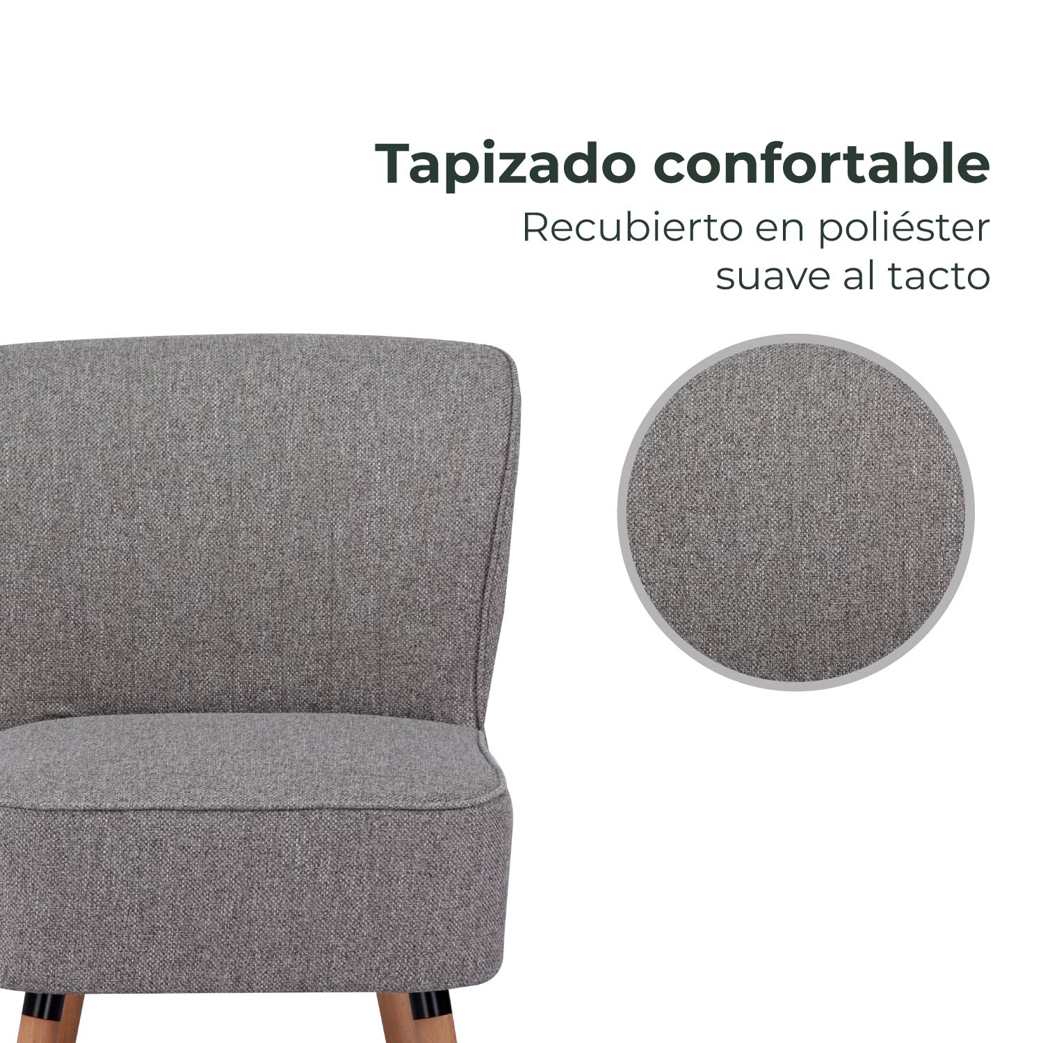 Foto 5 pulgar | Sillón Individual Relan Olena Tapizado Gris