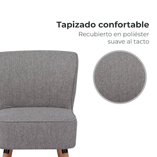 Foto 4 | Sillón Individual Relan Olena Tapizado Gris