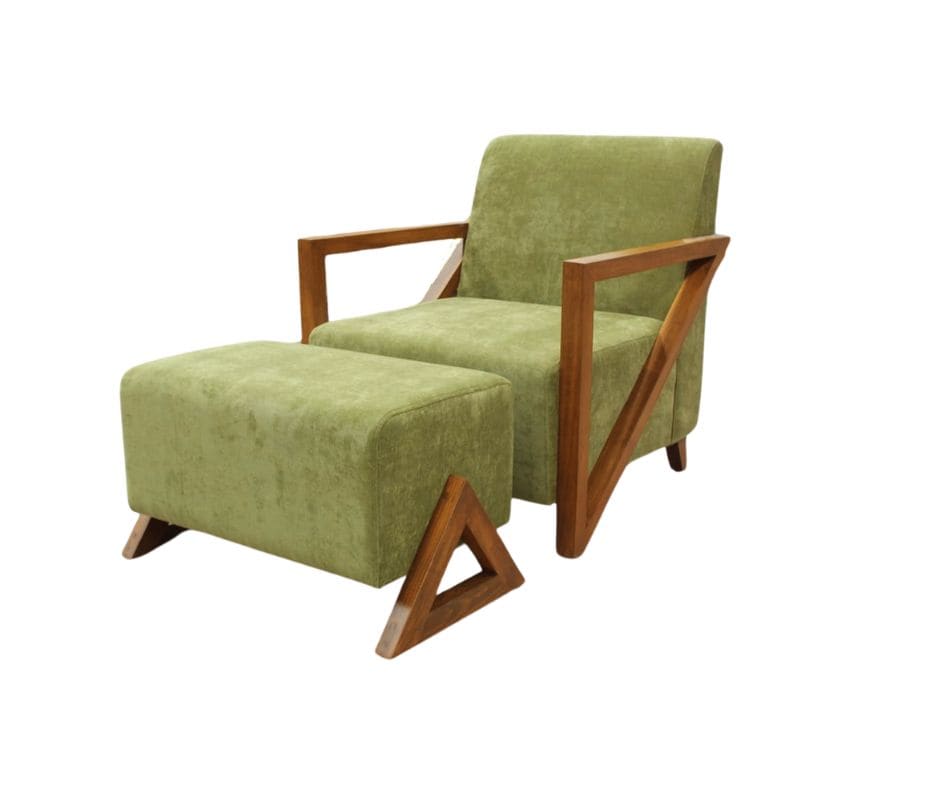Sillón ''scaleno'' Con Taburete By Poltrone $7,600