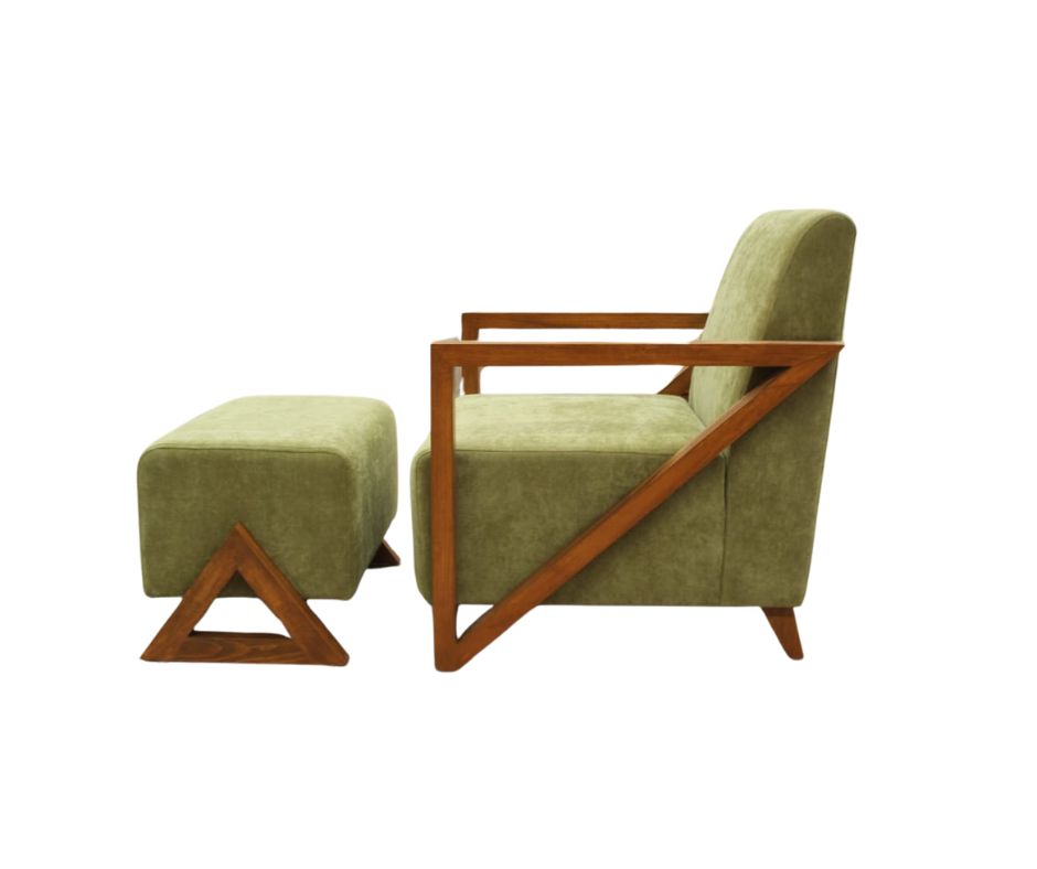 Foto 4 | Sillón ''scaleno'' Con Taburete By Poltrone
