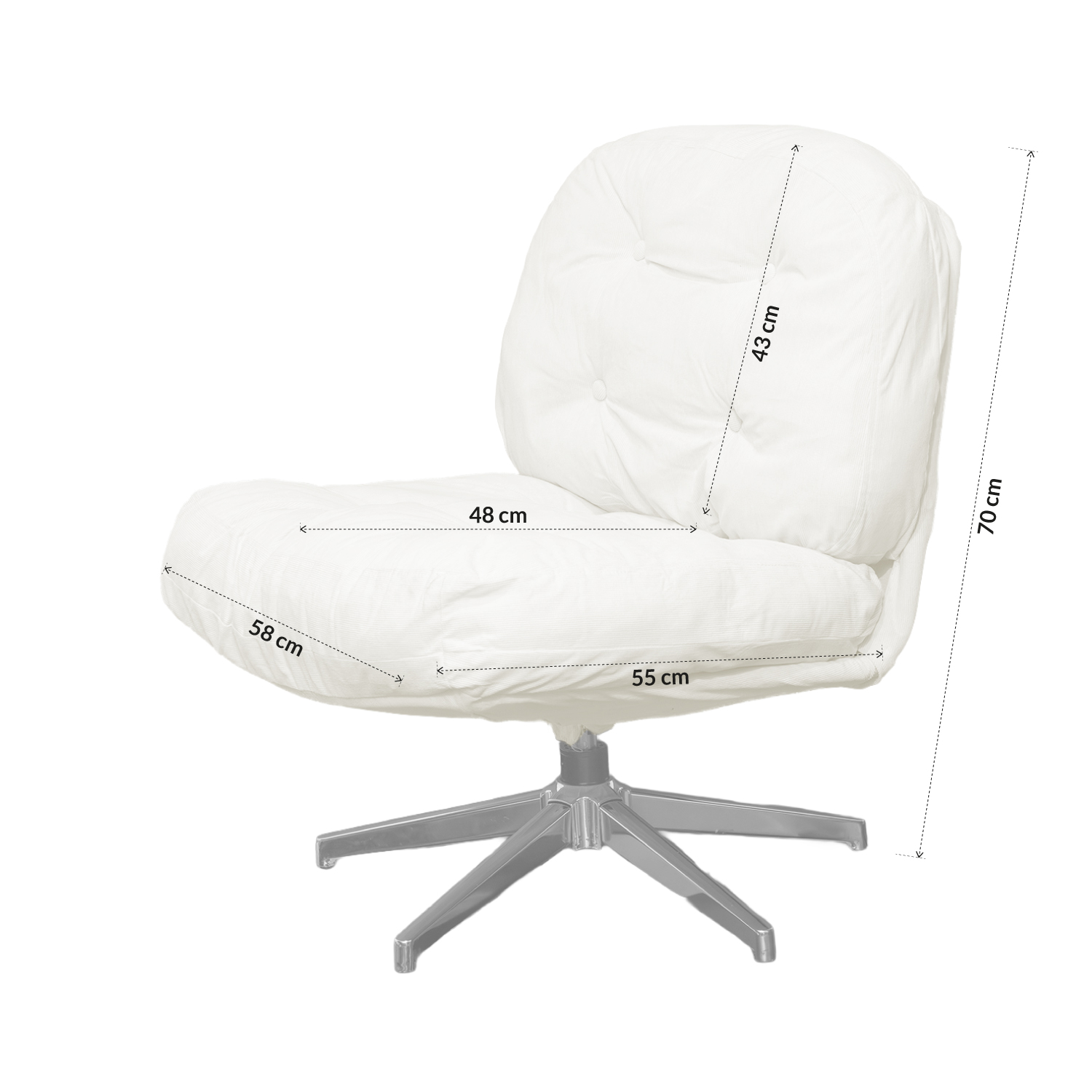 Foto 8 pulgar | Sillón Oasis Decorativo De Sala En Terciopelo Beige Con Patas Metálicas