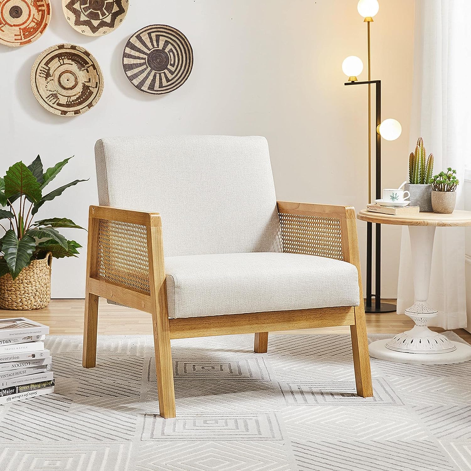Foto 2 pulgar | Silla De Estar Con Diseño Natural Beige