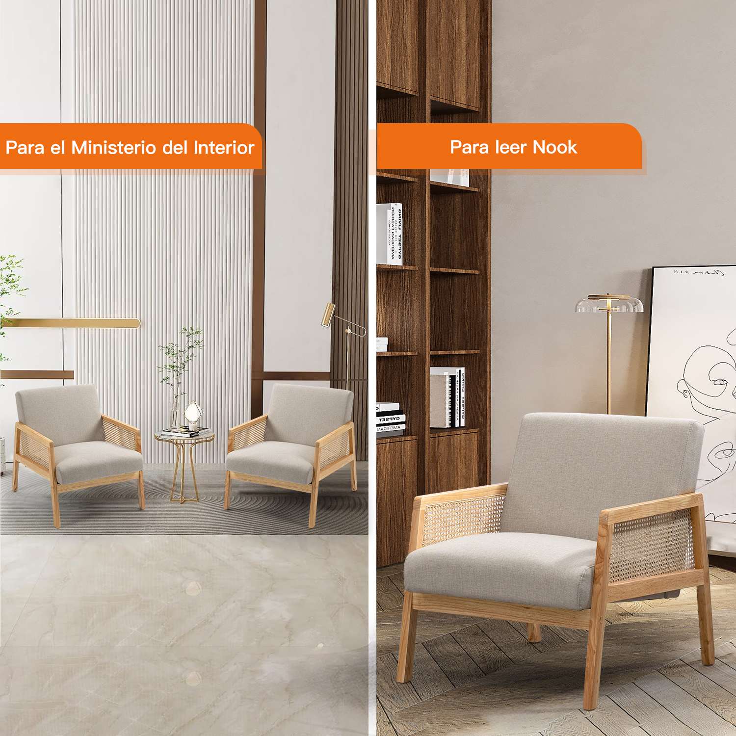 Foto 5 | Silla De Estar Con Diseño Natural Beige