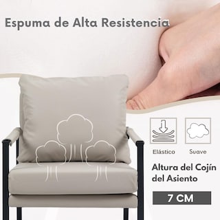 Foto 6 | Sillon Moderno Silla Individual Con Cojín Sillon Gris Gomyhome