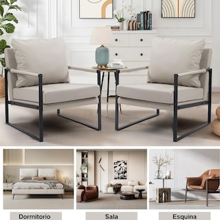 Foto 7 | Sillon Moderno Silla Individual Con Cojín Sillon Gris Gomyhome