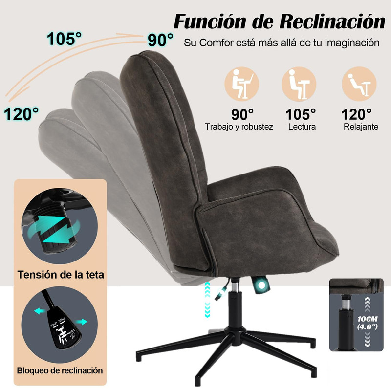 Foto 4 pulgar | Sillón Individual Con Brazo Sillón Ejecutiva Ergonómica Gomyhome