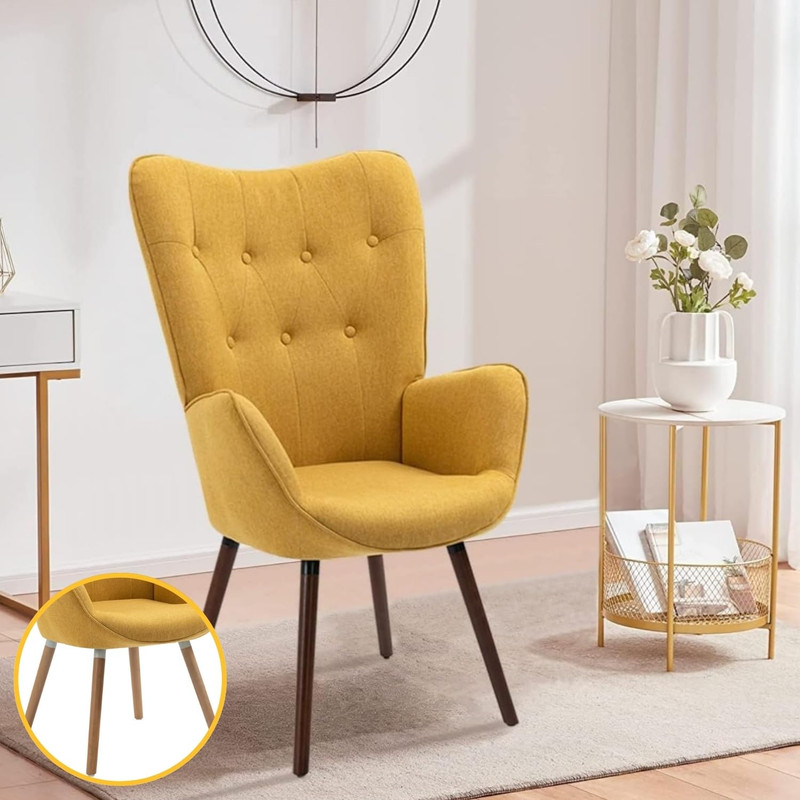 Sillón Individual Terciopelo Amarillo Gomyhome