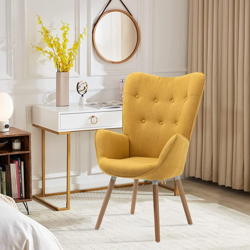 Foto 3 pulgar | Sillón Individual Terciopelo Amarillo Gomyhome