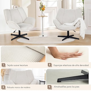 Foto 5 | Sillón Individual Gomyhome En Altura Ajustable 78-90cm Beige