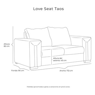 Foto 7 | Love Seat 2 Plazas Taos Plata