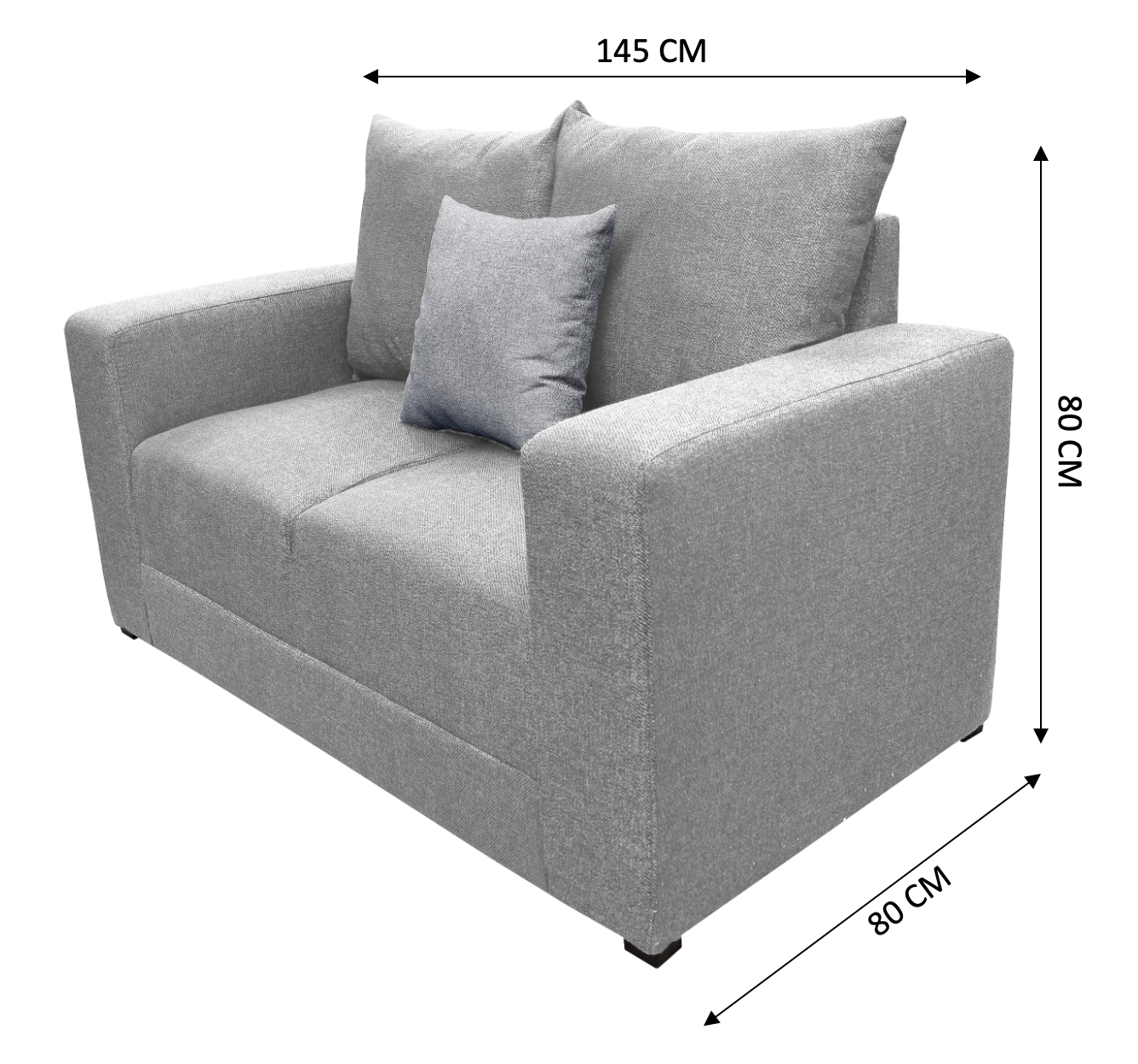 Foto 5 pulgar | Love Seat El Bazar Store Miami Lino Gris Plata 2 Plazas, Modular, Moderno, Sala