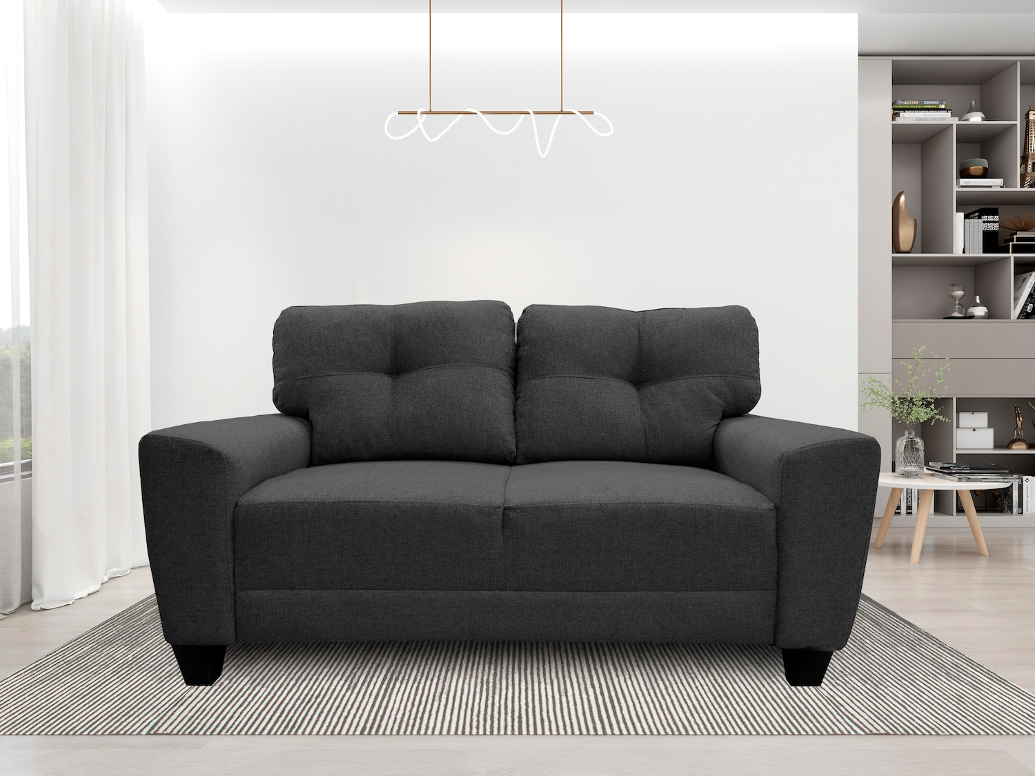 Foto 3 pulgar | Love Seat El Bazar Store Sidney Lino Gris Oxford 2 Plazas, Modular, Moderno, Sala, Sofa