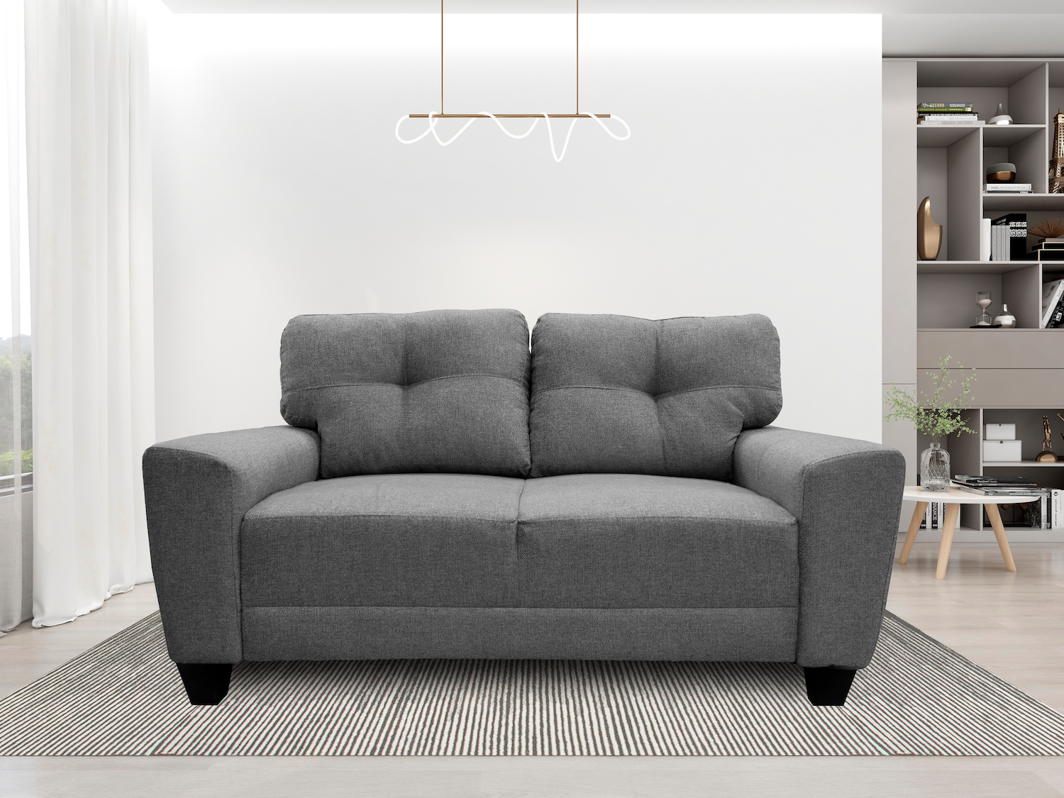 Foto 2 | Love Seat El Bazar Store Sidney Lino Gris Plata 2 Plazas, Modular, Moderno, Sala, Sofa