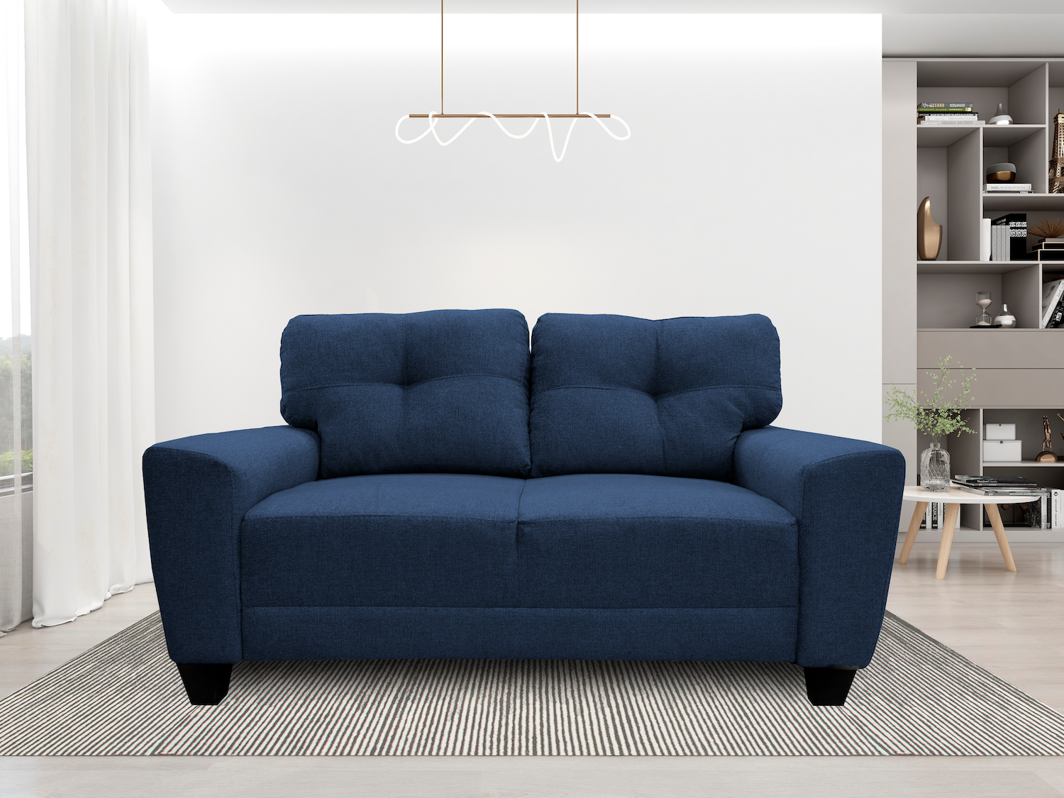 Foto 2 | Love Seat El Bazar Store Sidney Lino Azul Marino 2 Plazas, Modular, Moderno, Sala, Sofa