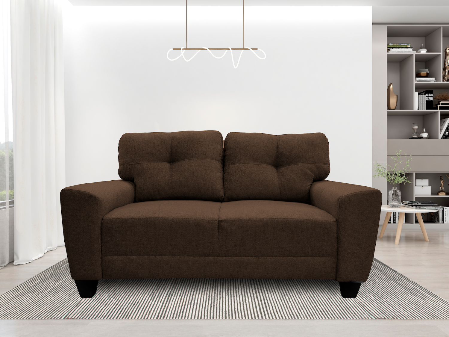 Foto 3 pulgar | Love Seat El Bazar Store Sidney de Lino Chocolate 2 Plazas Moderno
