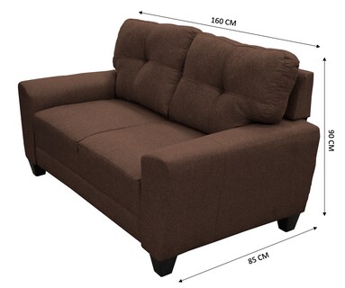 Foto 5 | Love Seat El Bazar Store Sidney de Lino Chocolate 2 Plazas Moderno