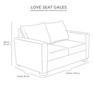 Foto 7 | Love Seat 2 Plazas Gales Gris Carbón