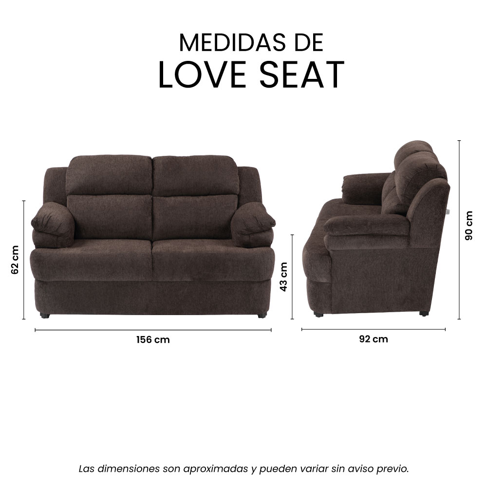 Foto 7 | Love Seat Trinity Kendra Color Chocolate 2 Plazas