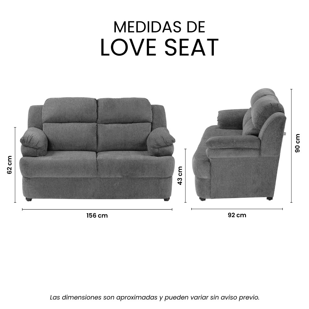 Foto 7 | Love Seat Trinity Kendra Color Gris Oscuro 2 Plazas