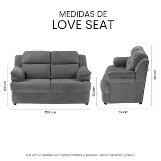 Foto 7 | Love Seat Trinity Kendra Color Gris Oscuro 2 Plazas