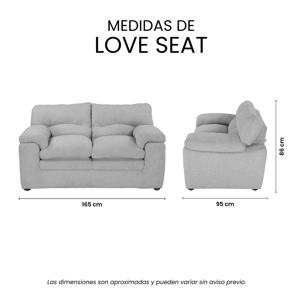 Foto 7 | Love Seat Trinity Cosmo Color Plata 2 Plazas