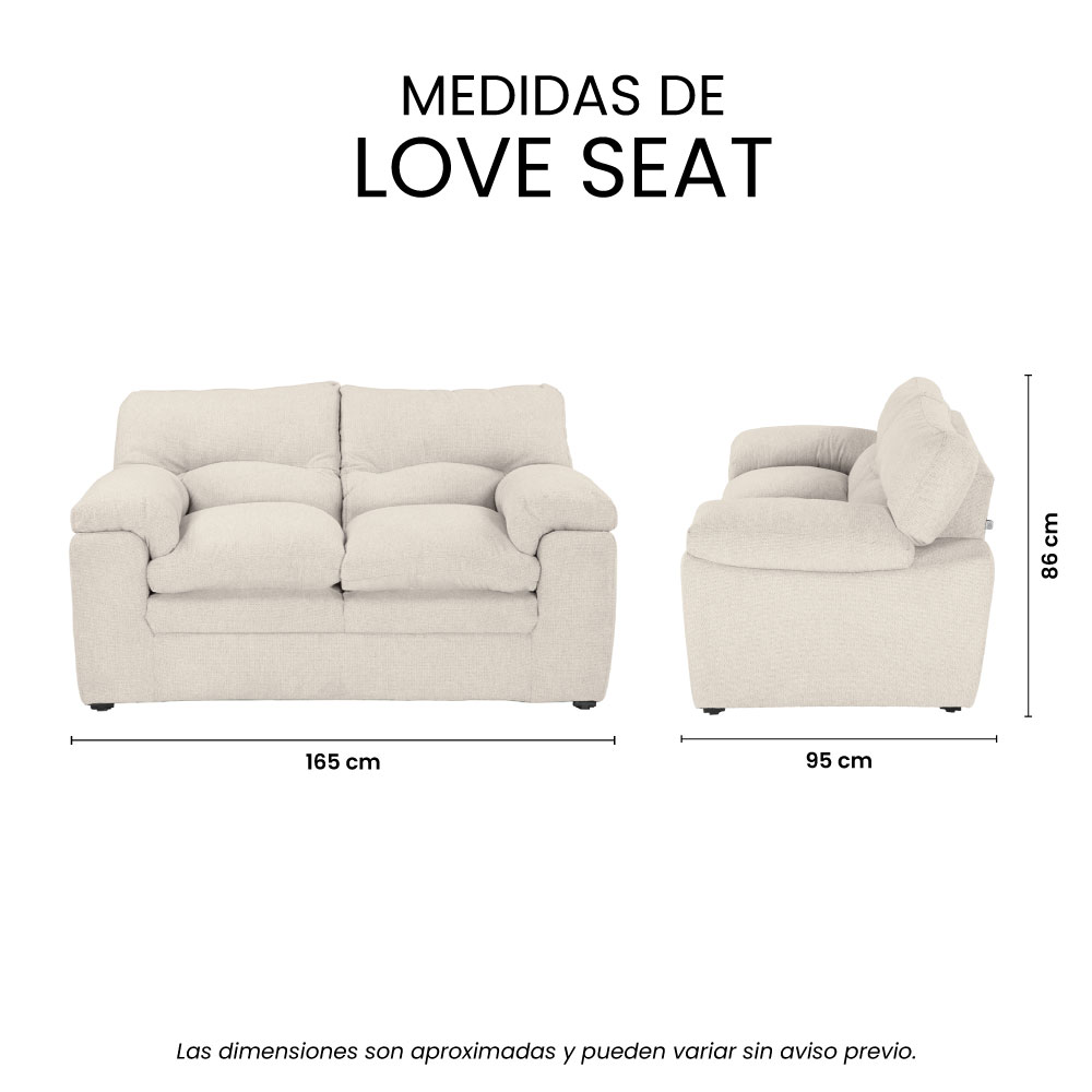 Foto 9 pulgar | Love Seat Trinity Cosmo Color Crema 2 Plazas