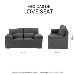 Foto 7 | Love Seat Trinity Kaizen Color Gris Oscuro