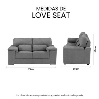 Foto 7 | Love Seat Trinity Kaizen Color Gris Oscuro 2 Plazas
