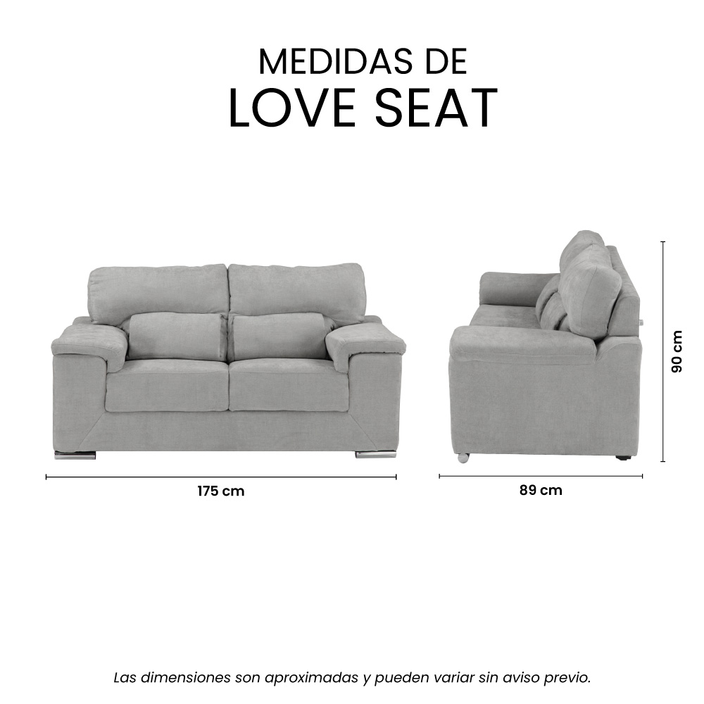 Foto 8 pulgar | Love Seat Trinity Kaizen Color Gris 2 Plazas