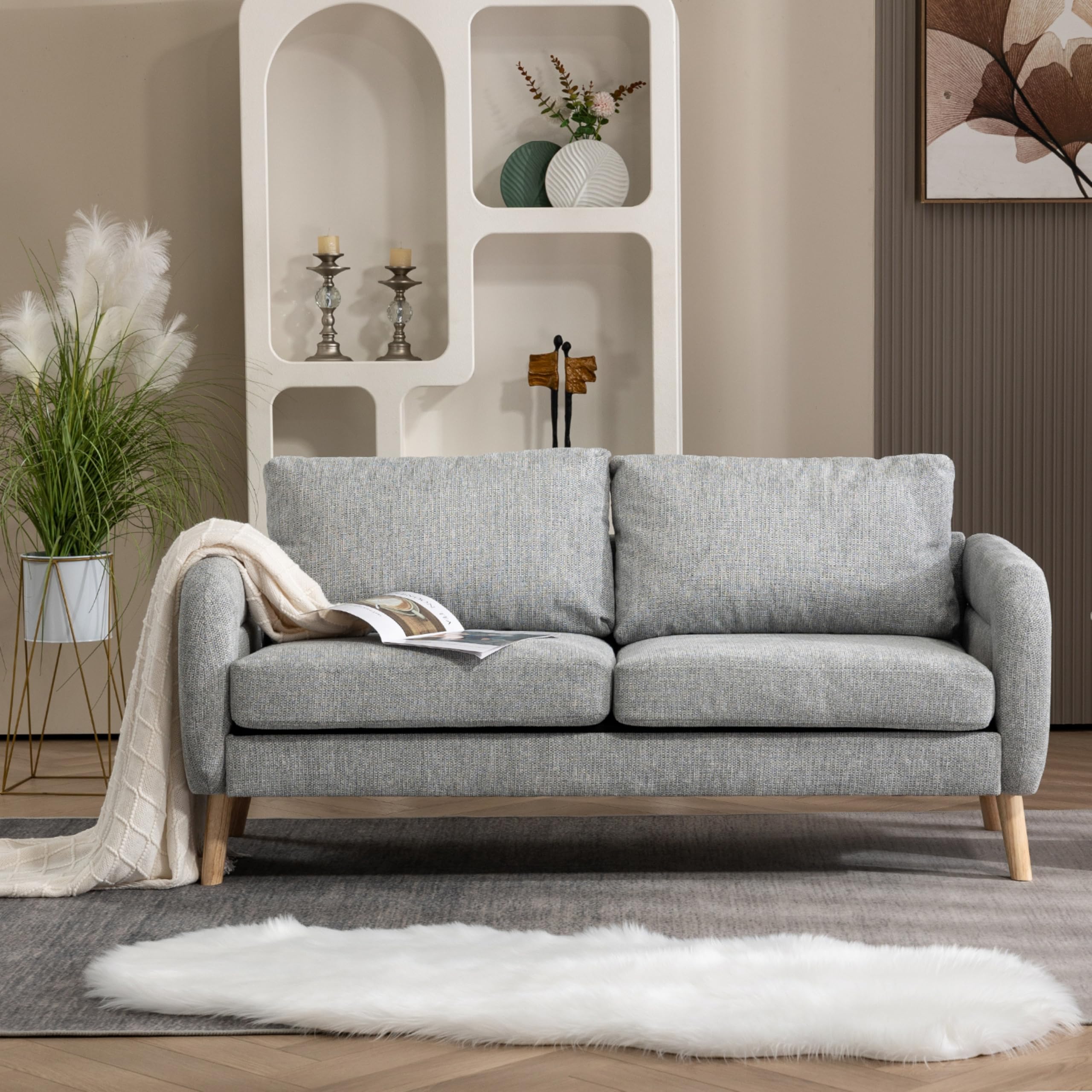 Foto 3 pulgar | Loveseat FurnitureR Foal Gris