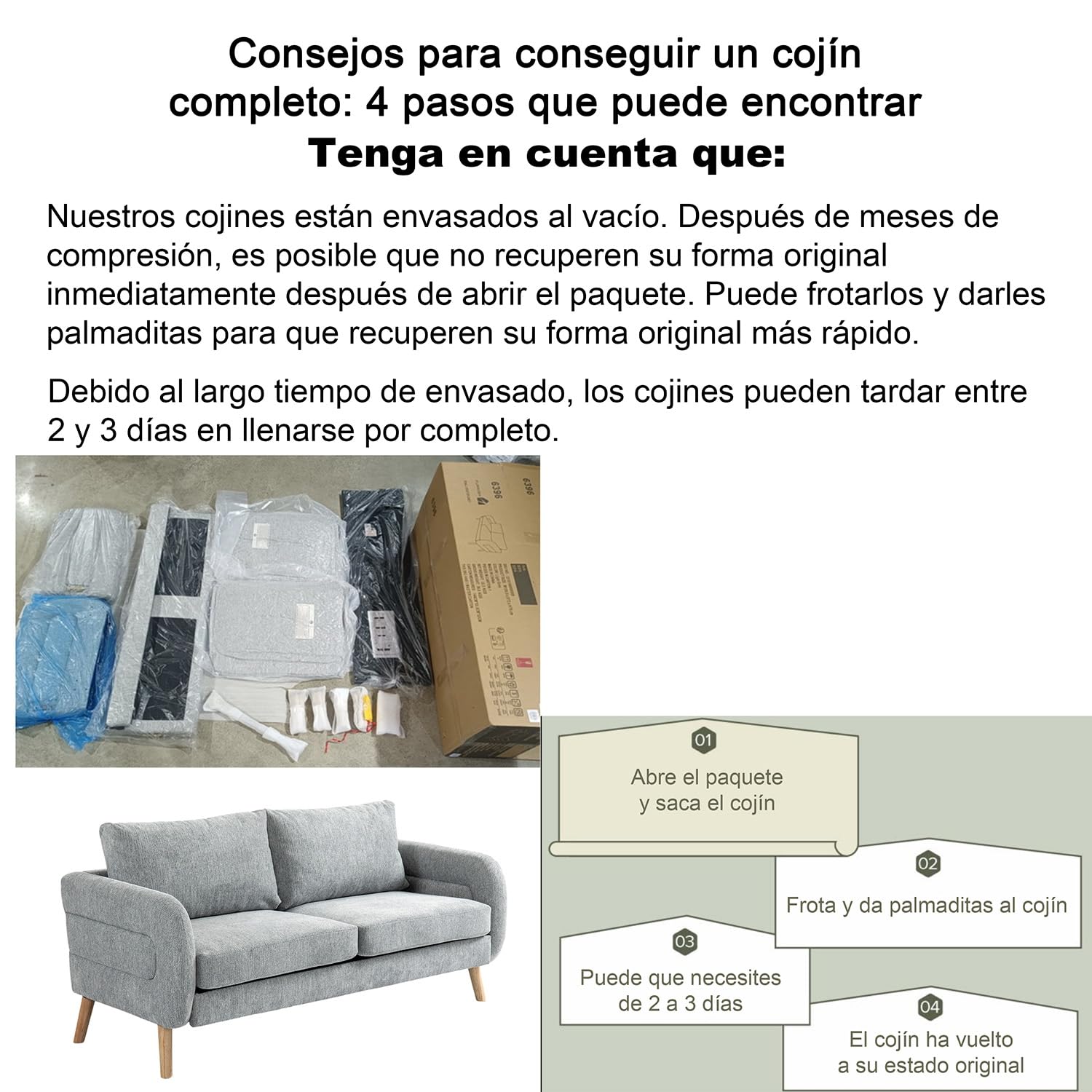 Foto 6 pulgar | Loveseat FurnitureR Foal Gris